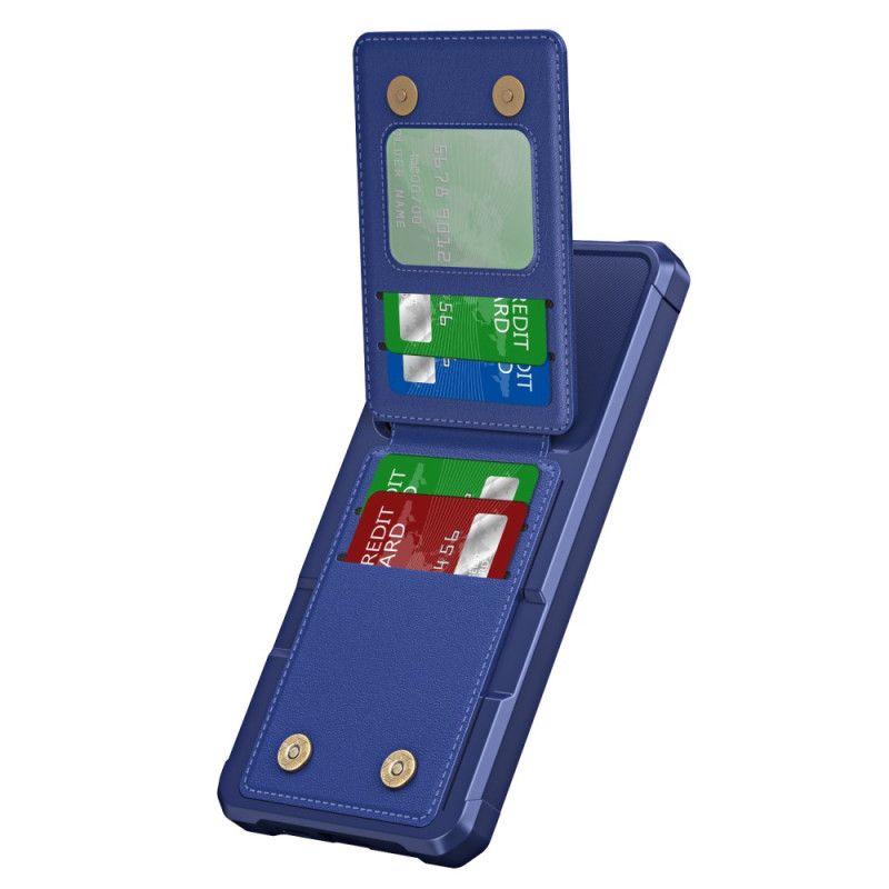 Coque Samsung Galaxy S25 5G Porte-Cartes et Support Effet Métal