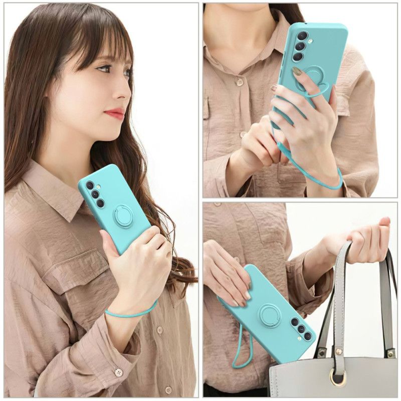 Coque Samsung Galaxy S25 5G Silicone Liquide Anneau-Support