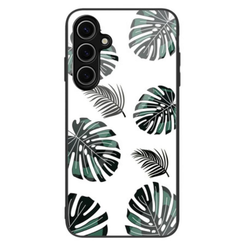 Coque Samsung Galaxy S25 5G Verre Trempé Motif Feuilles