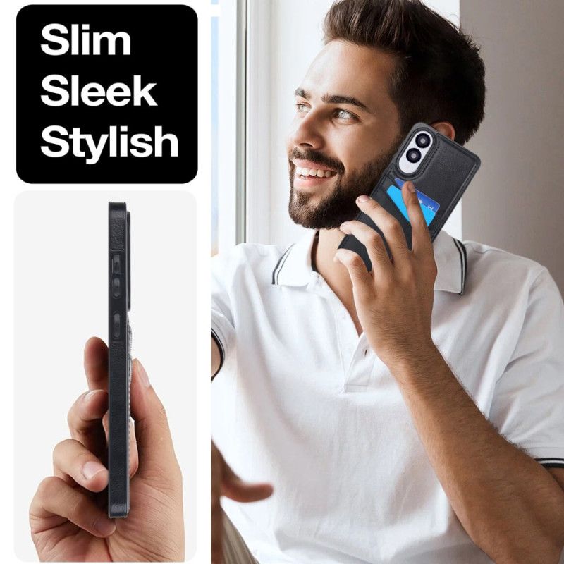 Coque Samsung Galaxy S25 Edge Effet Cuir avec Porte-Cartes