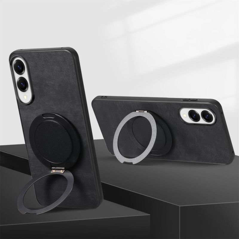 Coque Samsung Galaxy S25 Edge Effet Daim avec Support Rotatif à