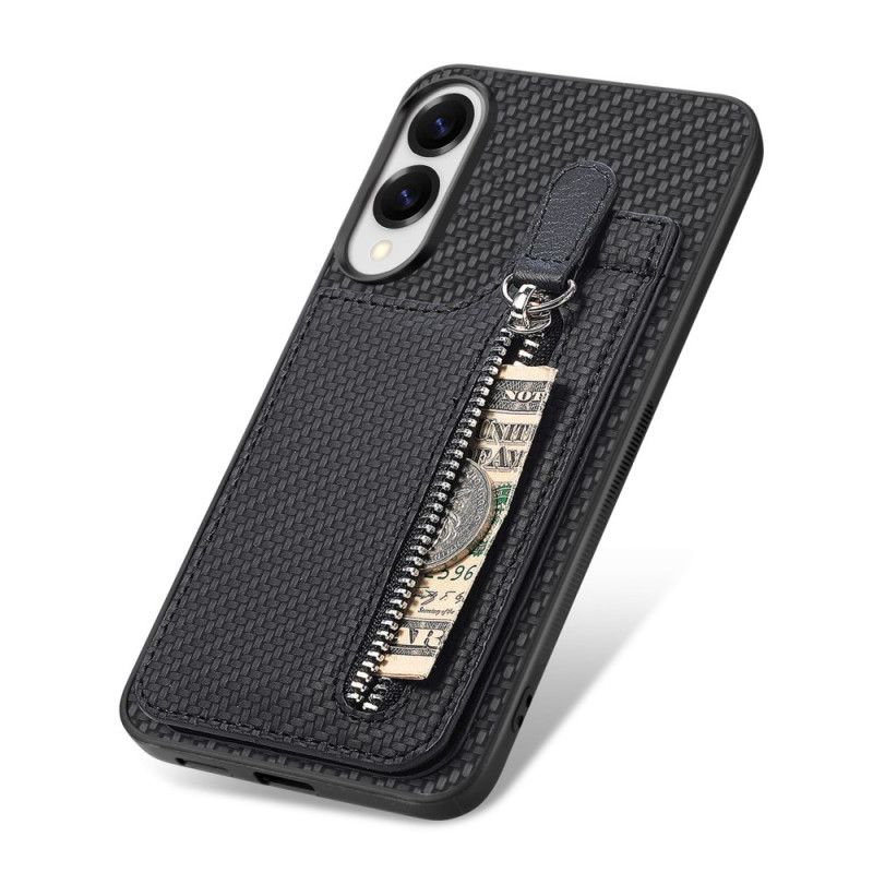 Coque Samsung Galaxy S25 Edge Fibre Carbone Porte-Cartes et Porte-Monnaie