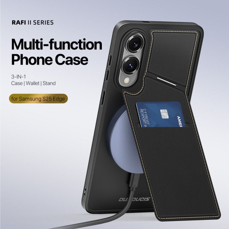Coque Samsung Galaxy S25 Edge Magnétique avec Porte-Cartes
