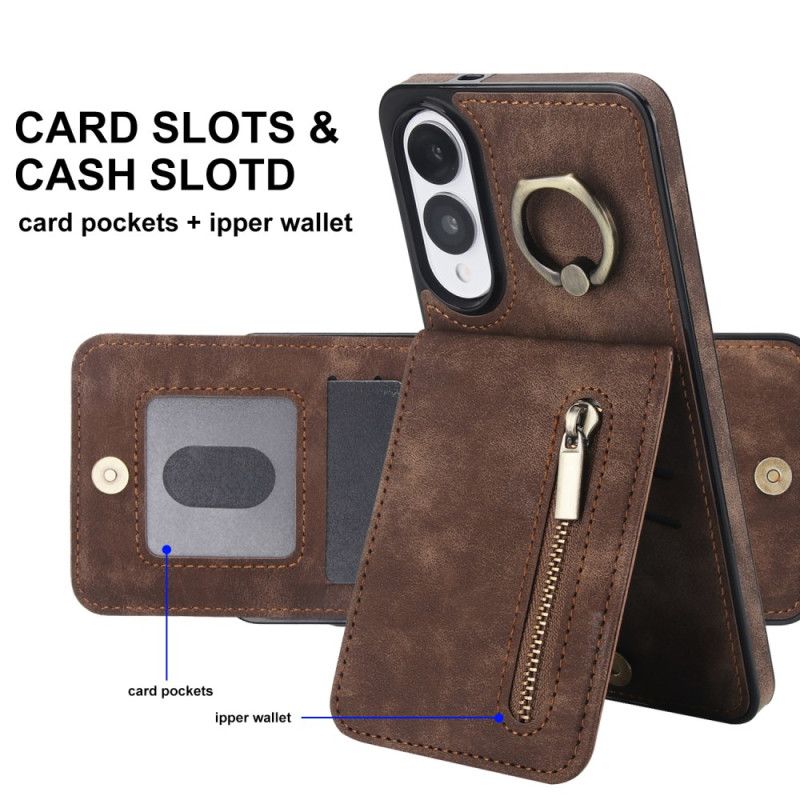 Coque Samsung Galaxy S25 Edge Portefeuille Zippé et Technologie RFID