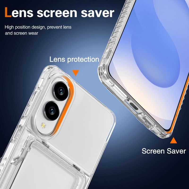 Coque Samsung Galaxy S25 Edge Transparente et Porte-Cartes