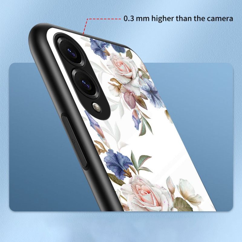 Coque Samsung Galaxy S25 Edge Verre Trempé Motif Floral