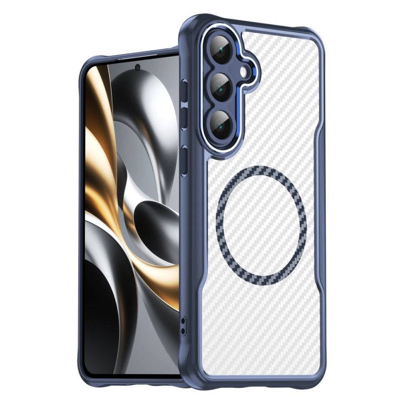 Coque Samsung Galaxy S25 FE Compatible MagSafe Texture Fibre Carbone