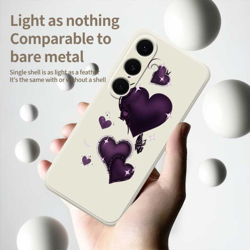 Coque Samsung Galaxy S25 FE. Silicone Coeur Violet