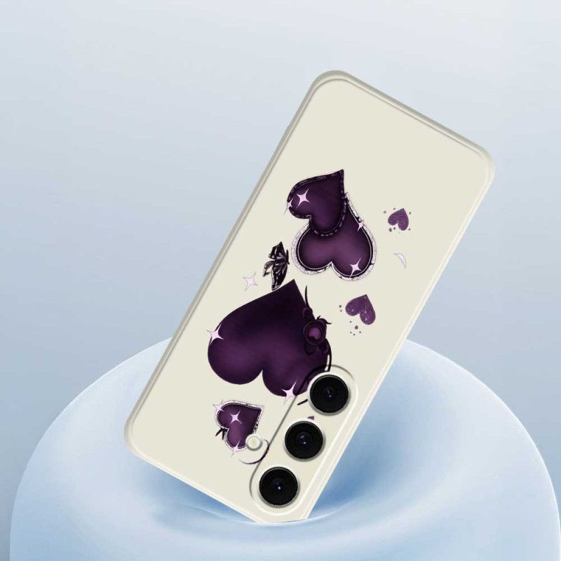 Coque Samsung Galaxy S25 FE. Silicone Coeur Violet