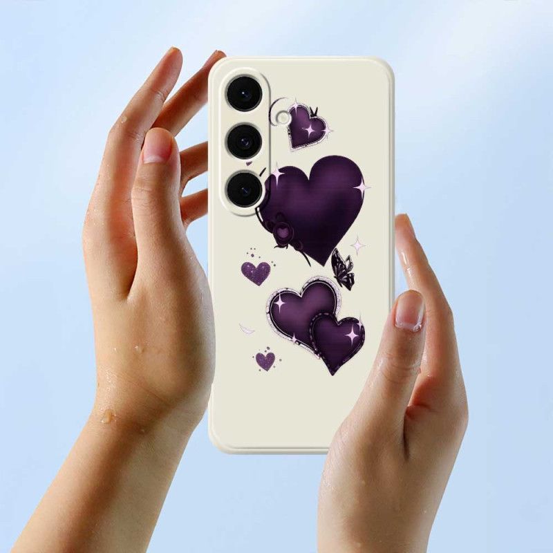 Coque Samsung Galaxy S25 FE. Silicone Coeur Violet
