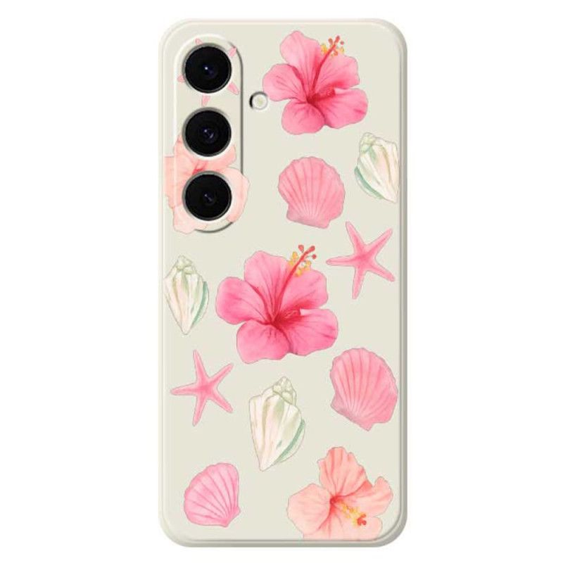 Coque Samsung Galaxy S25 FE Silicone Fleurs et Coquillages