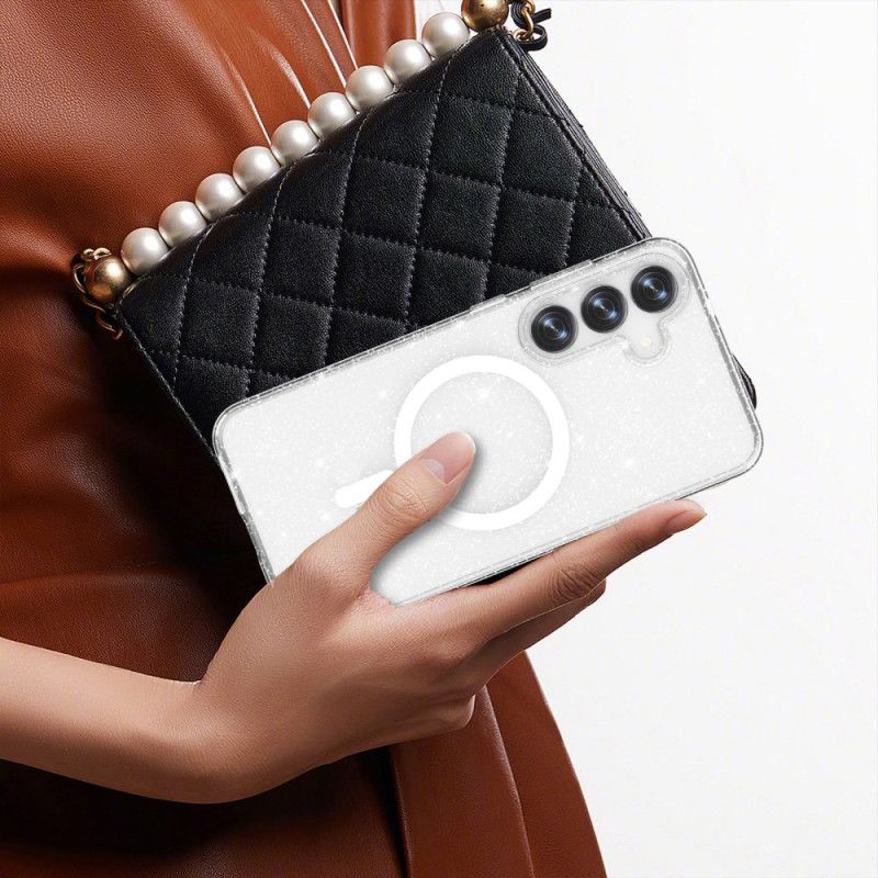 Coque Samsung Galaxy S25 Plus 5G Compatible MagSafe Dos Pailleté