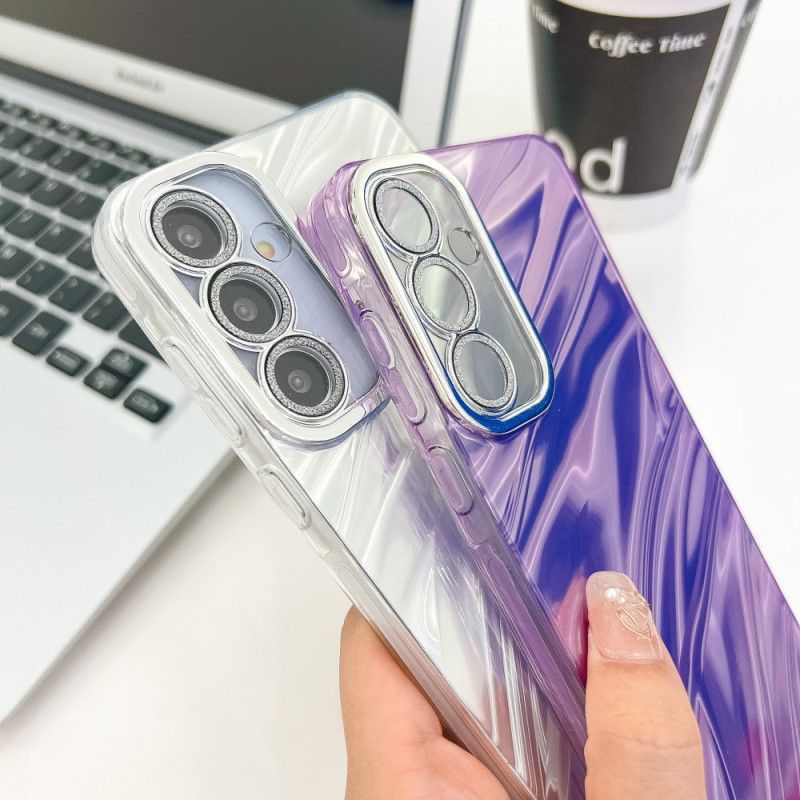 Coque Samsung Galaxy S25 Plus 5G Déclinaison Effet Métal avec Film Protecteur pour Objectif