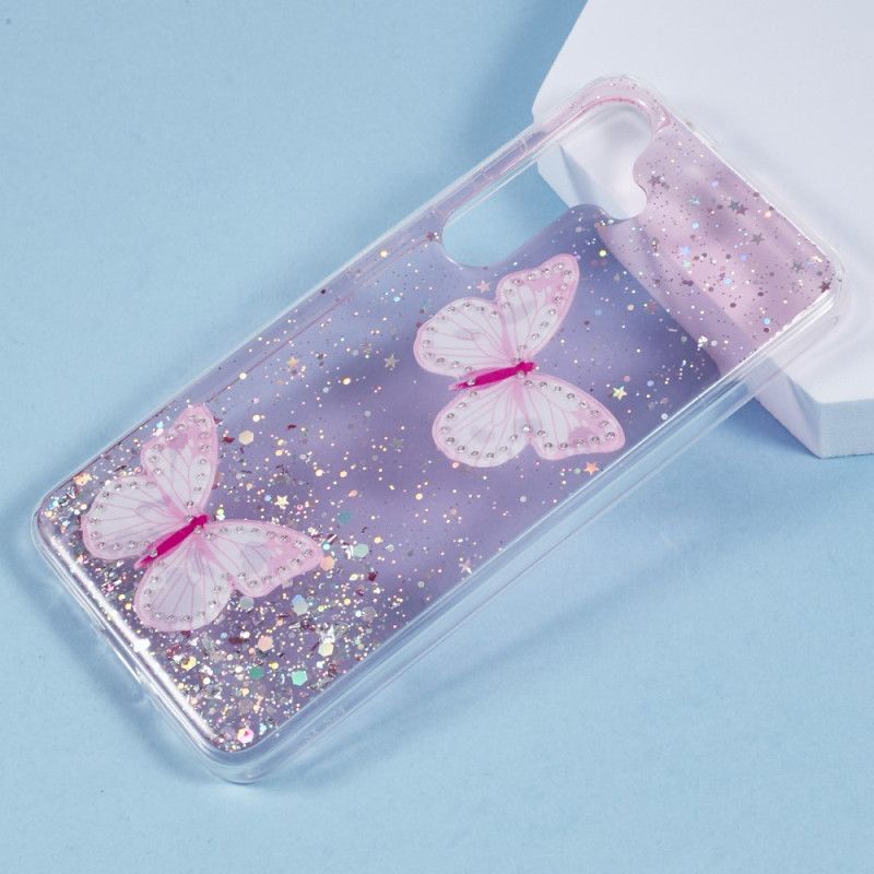 Coque Samsung Galaxy S25 Plus 5G Paillettes Papillons