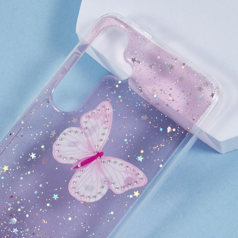 Coque Samsung Galaxy S25 Plus 5G Paillettes Papillons