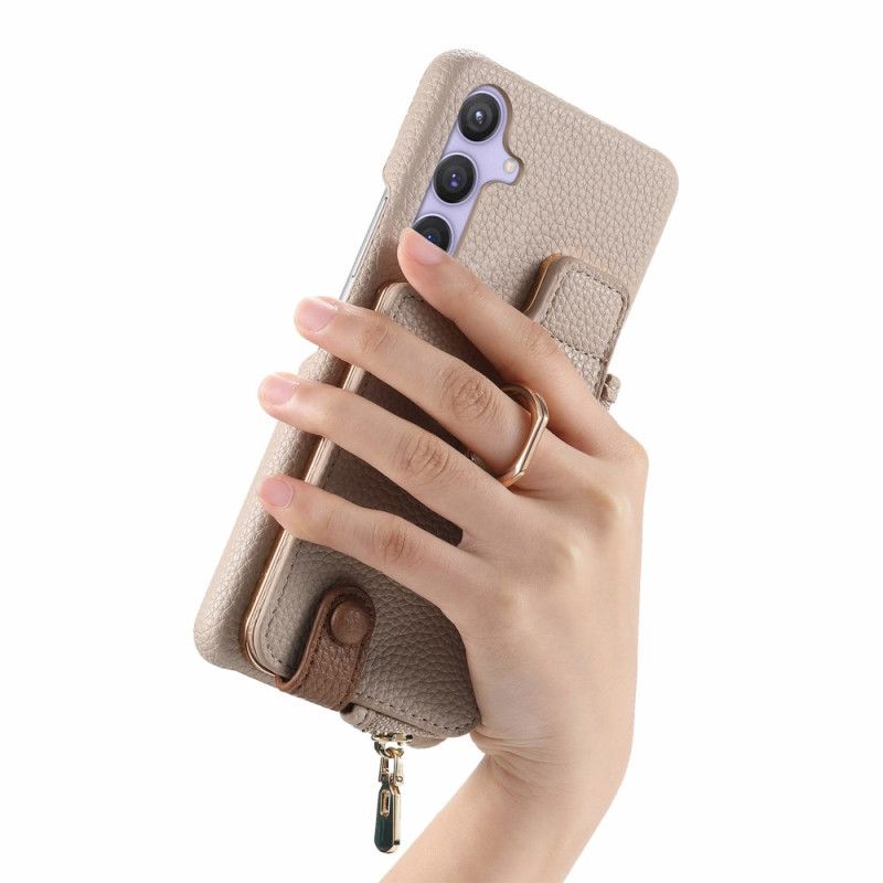 Coque Samsung Galaxy S25 Plus 5G Portefeuille avec Support Magnétique