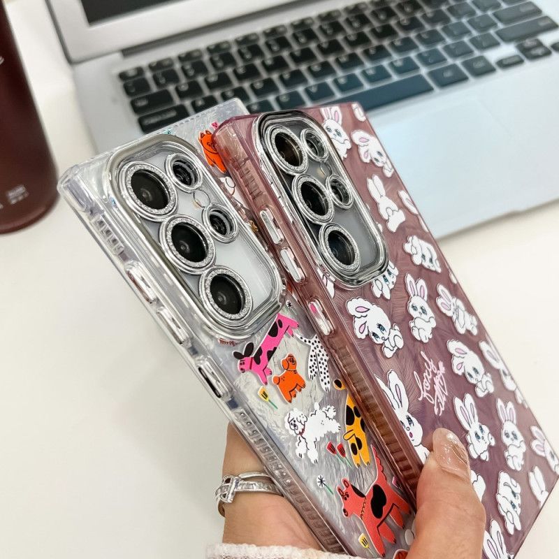 Coque Samsung Galaxy S25 Ultra 5G Animaux Fun avec Film Protecteur pour Objectif