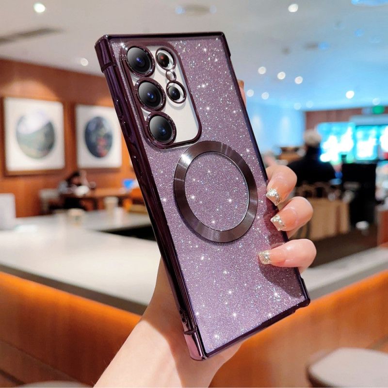 Coque Samsung Galaxy S25 Ultra 5G Compatible MagSafe Paillettes