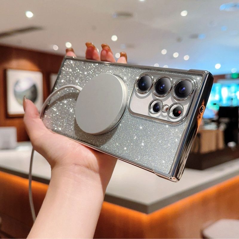 Coque Samsung Galaxy S25 Ultra 5G Compatible MagSafe Paillettes