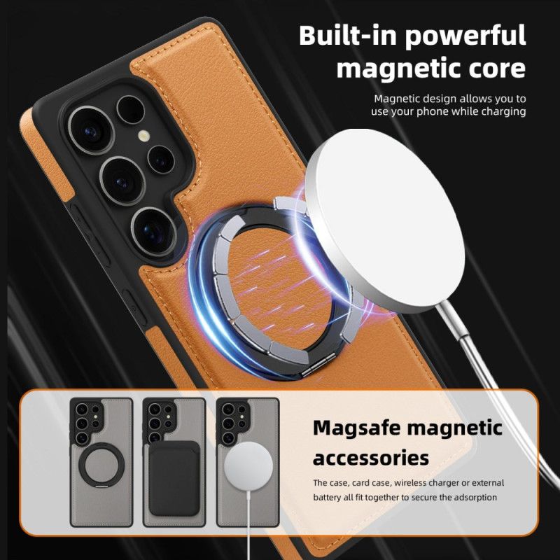 Coque Samsung Galaxy S25 Ultra 5G Magnétique avec Support Rotatif
