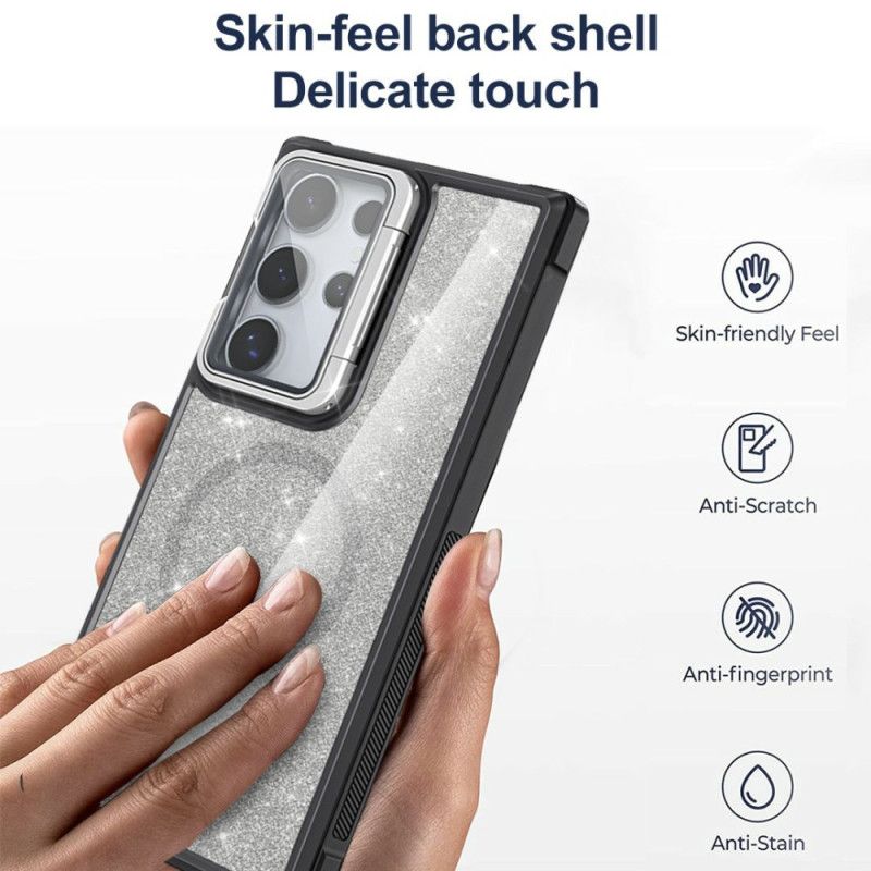 Coque Samsung Galaxy S25 Ultra 5G Paillettes Support Intégré