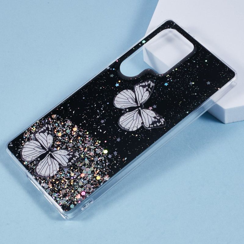Coque Samsung Galaxy S25 Ultra 5G Papillons Paillettes
