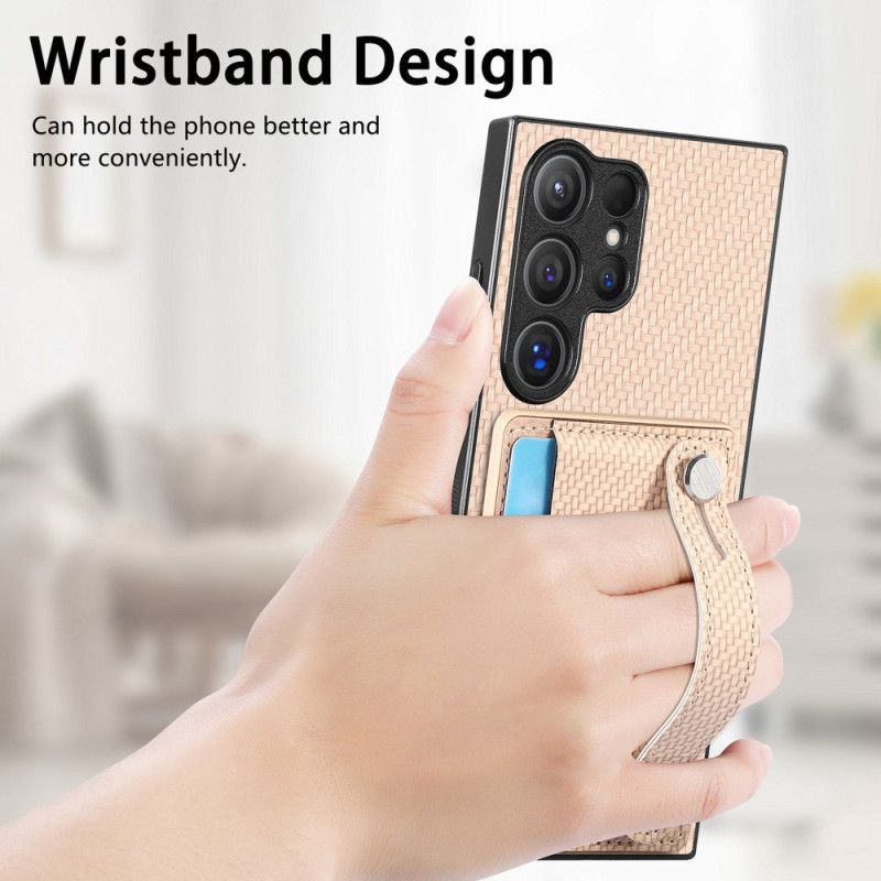 Coque Samsung Galaxy S25 Ultra 5G Porte-Cartes et Sangle-Support