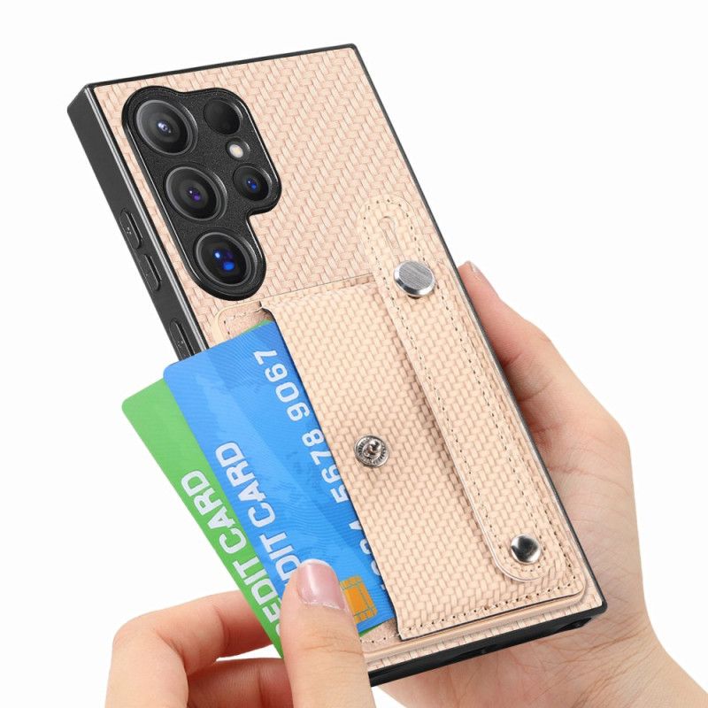 Coque Samsung Galaxy S25 Ultra 5G Porte-Cartes et Sangle-Support