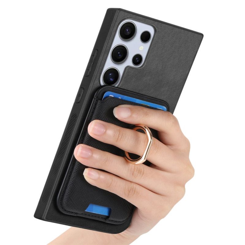 Coque Samsung Galaxy S25 Ultra 5G Porte-Cartes Magnétique Détachable et Support