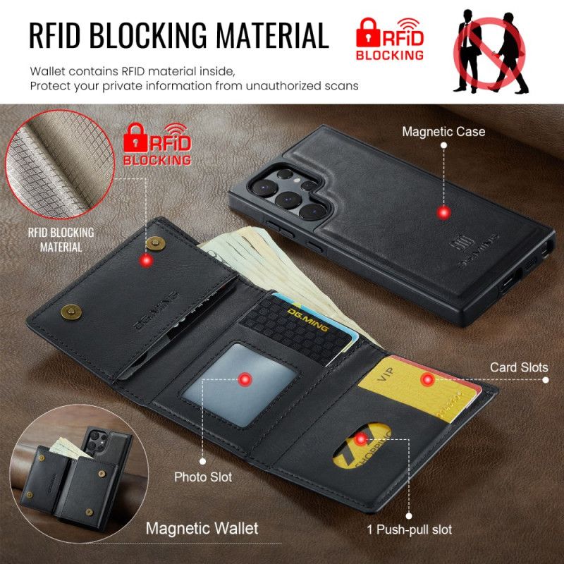 Coque Samsung Galaxy S25 Ultra 5G Portefeuille Magnétique Détachable