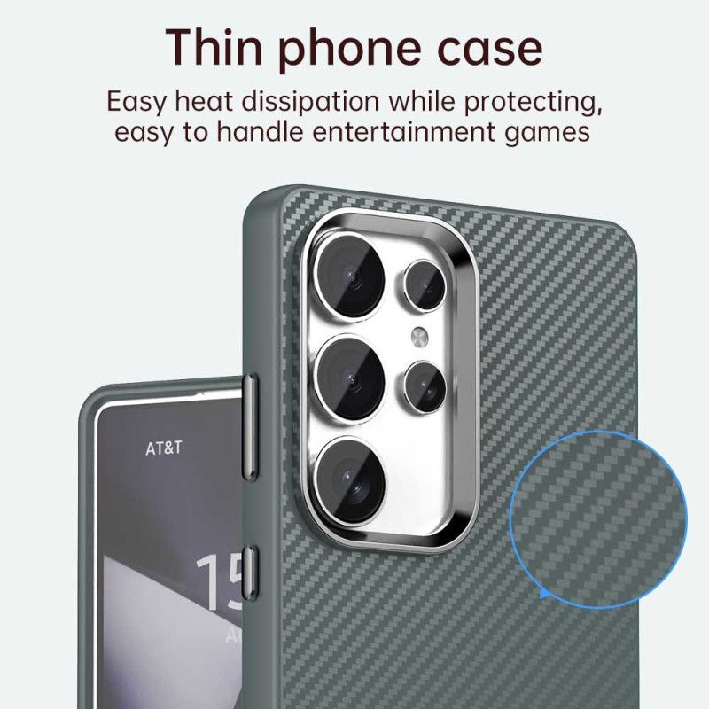 Coque Samsung Galaxy S25 Ultra 5G Texture Fibre Carbone