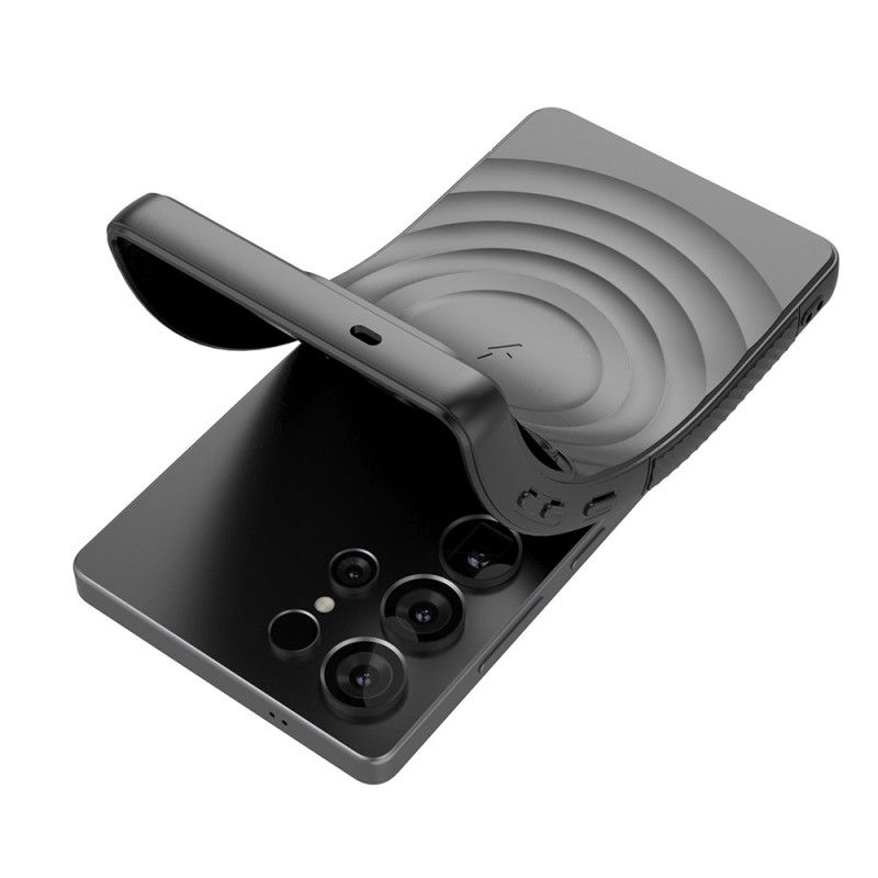 Coque Samsung Galaxy S25 Ultra Compatible MagSafe Design Ondulé avec Support