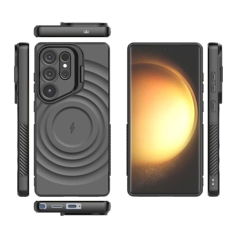 Coque Samsung Galaxy S25 Ultra Compatible MagSafe Design Ondulé avec Support