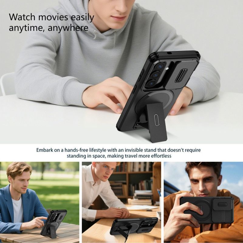 Coque Samsung Galaxy S26 Magnétique Béquille et Cache Caméra Coulissant