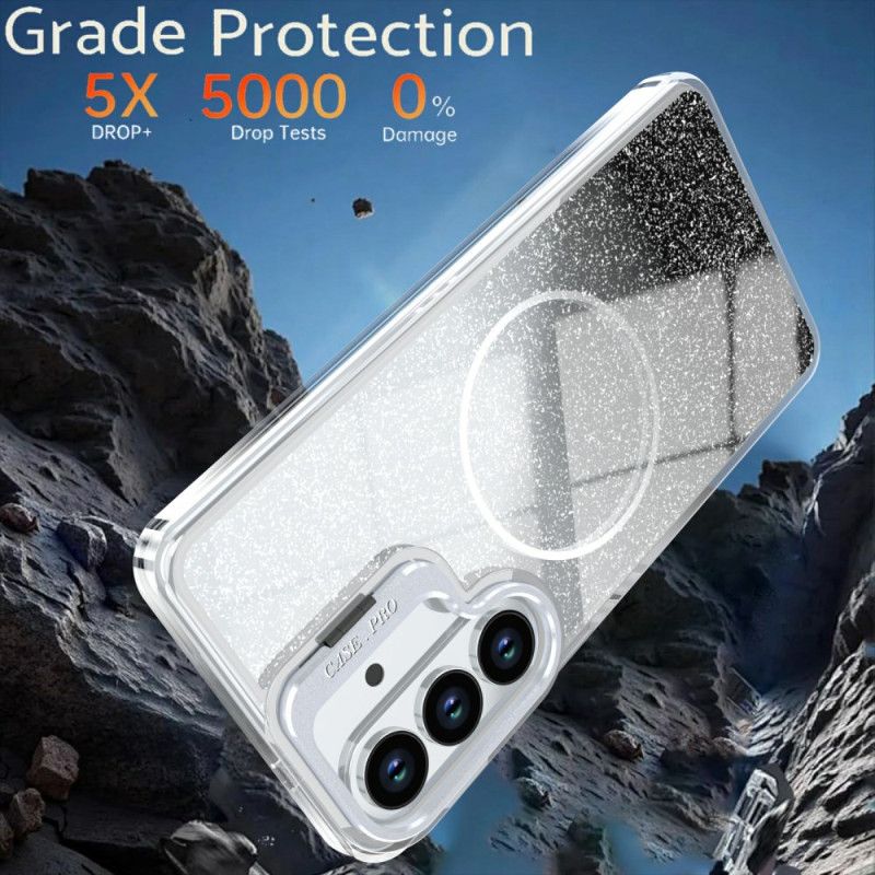 Coque Samsung Galaxy S26 Plus Magnétique Paillettes Dégradées et Support