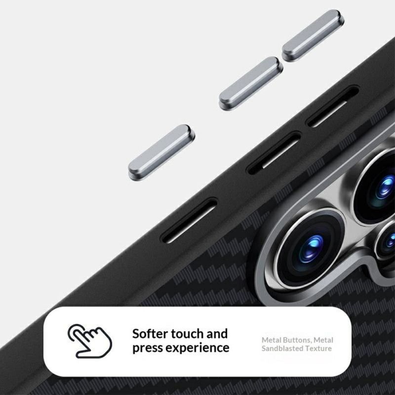 Coque Samsung Galaxy S26 Plus Magnétique Texture Fibre de Carbone