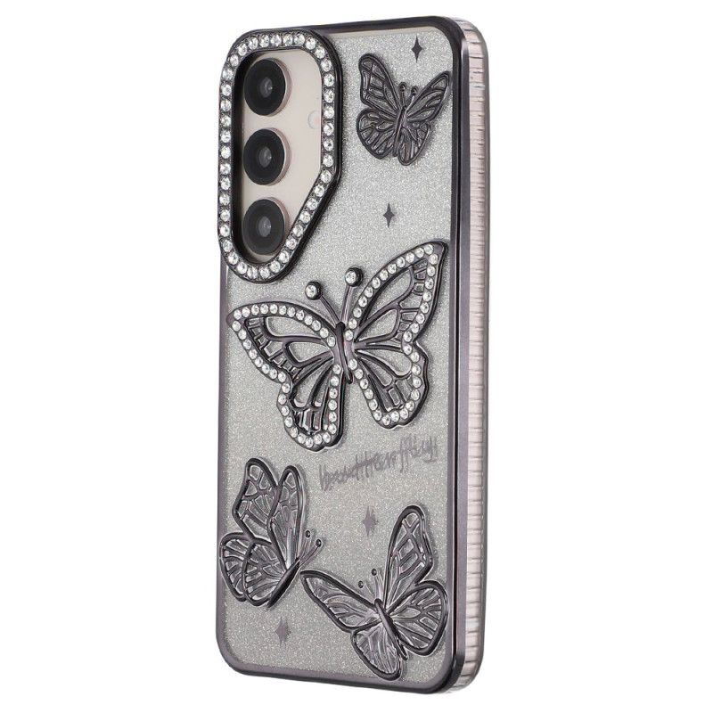 Coque Samsung Galaxy S26 Plus Papillons 3D et Strass