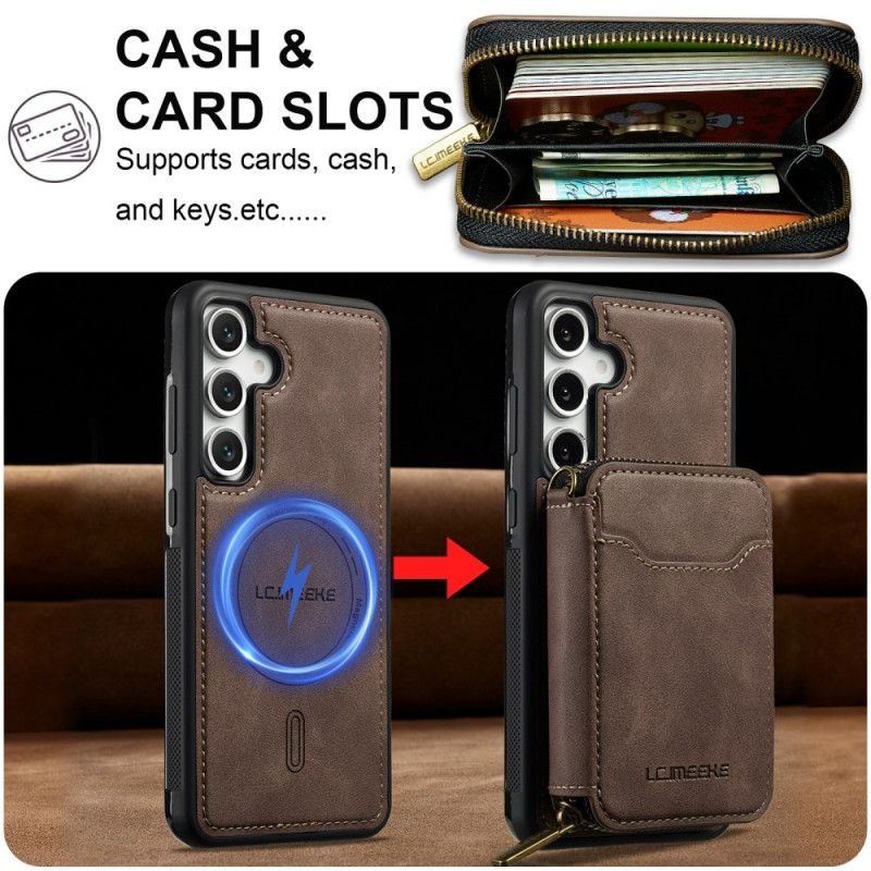 Coque Samsung Galaxy S26 Portefeuille Magnétique Détachable LC.IMEEKE