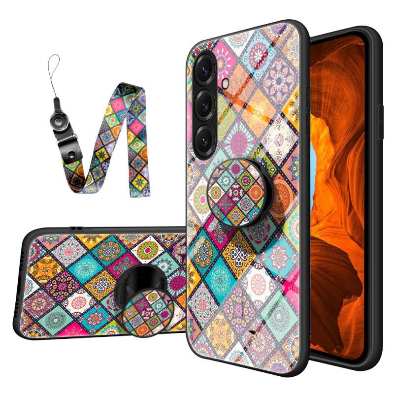 Coque Samsung Galaxy S26 Support et Lanière Patchwork