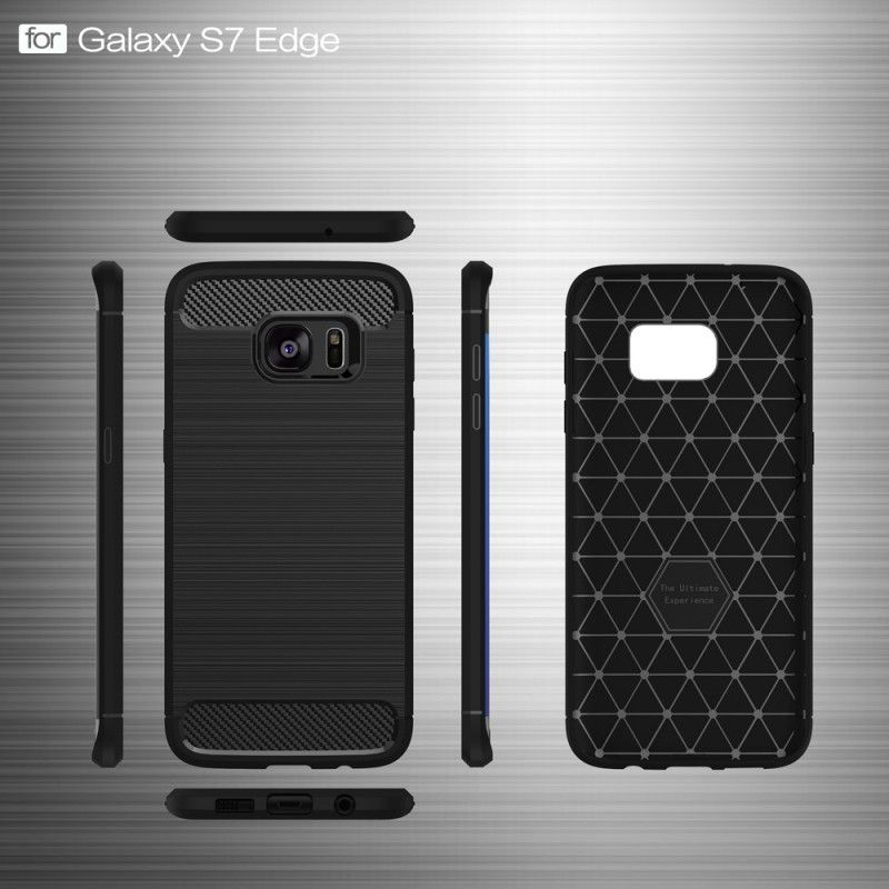 Coque Samsung Galaxy S7 Edge Fibre Carbone Brossée