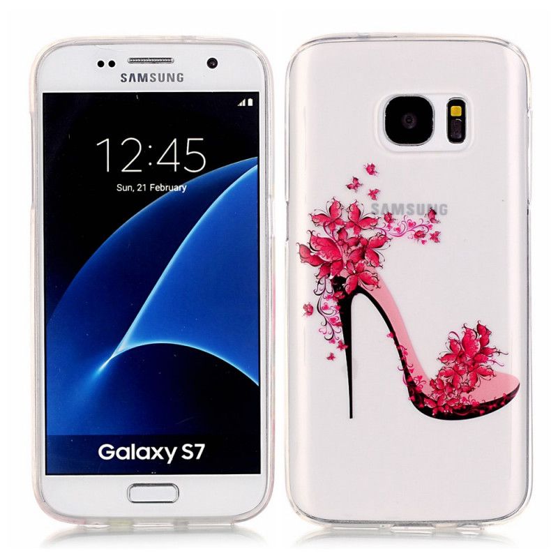 Coque Samsung Galaxy S7 Escarpin Fleuri