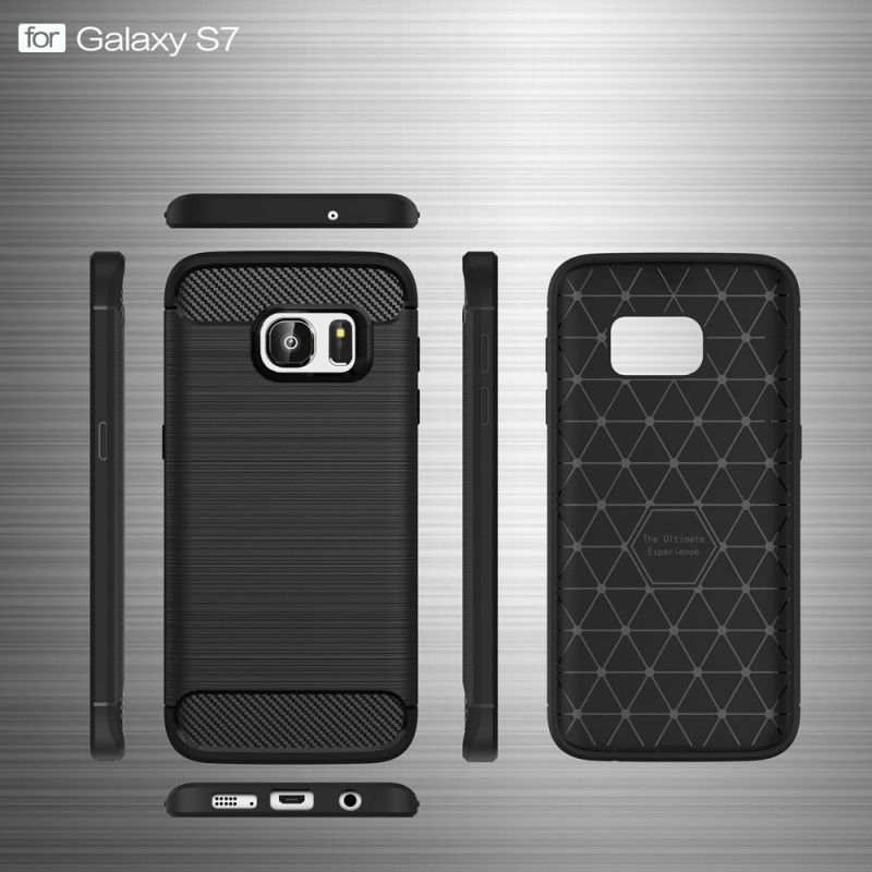 Coque Samsung Galaxy S7 Fibre Carbone Brossée