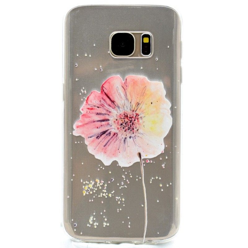 Coque Samsung Galaxy S7 Transparente Coquelicot Aquarelle