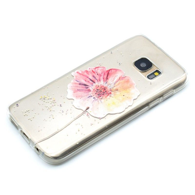 Coque Samsung Galaxy S7 Transparente Coquelicot Aquarelle
