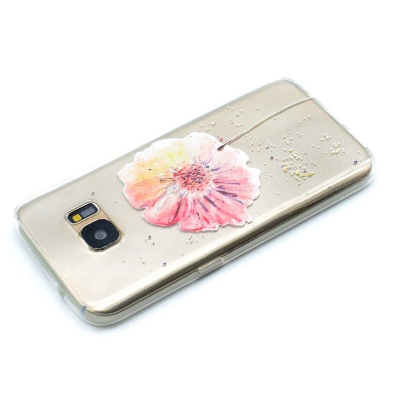 Coque Samsung Galaxy S7 Transparente Coquelicot Aquarelle