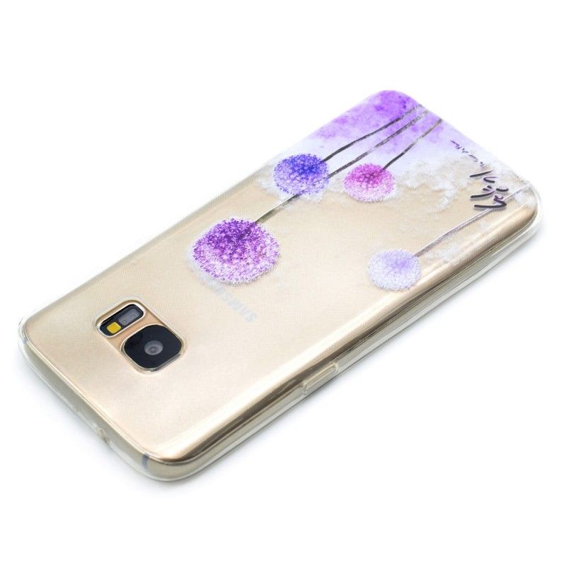 Coque Samsung Galaxy S7 Transparente Pissenlits Colorés