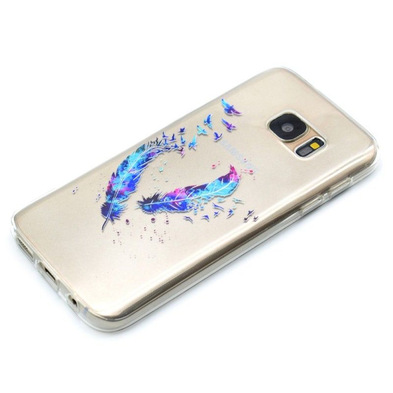 Coque Samsung Galaxy S7 Transparente Plumes