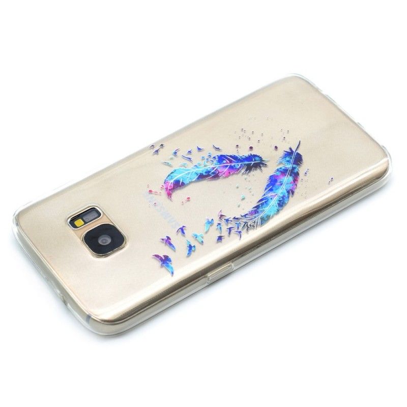 Coque Samsung Galaxy S7 Transparente Plumes