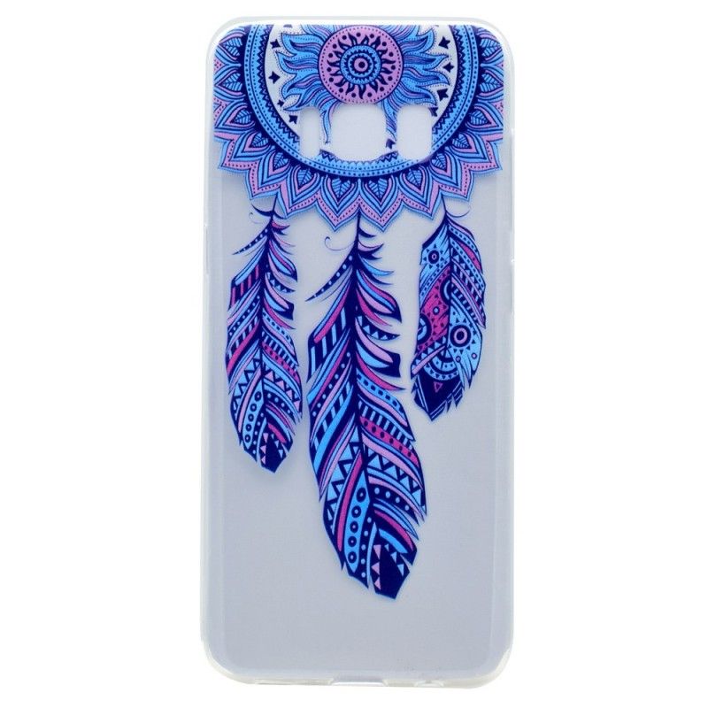 Coque Samsung Galaxy S8 Transparente Attrape Rêves Plumes Bleues