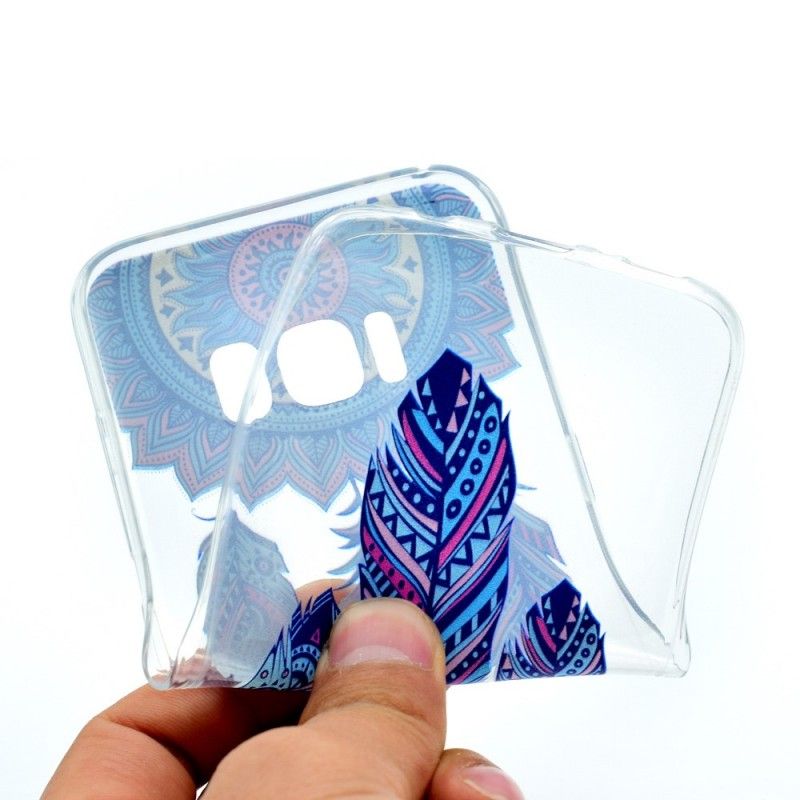 Coque Samsung Galaxy S8 Transparente Attrape Rêves Plumes Bleues